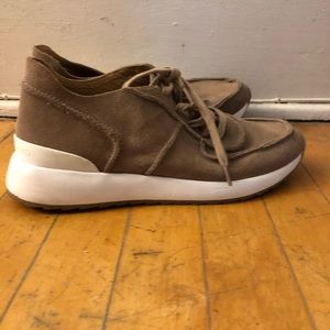 Tan suede sneakers